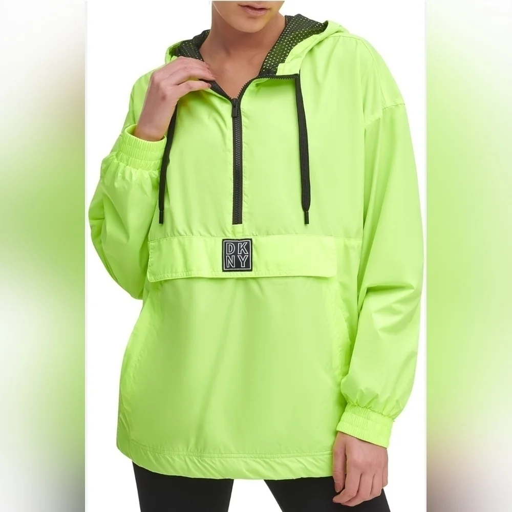 DKNY Sport Women’s Pull Over 1/4 zip Neon Jacket Szie XS‎